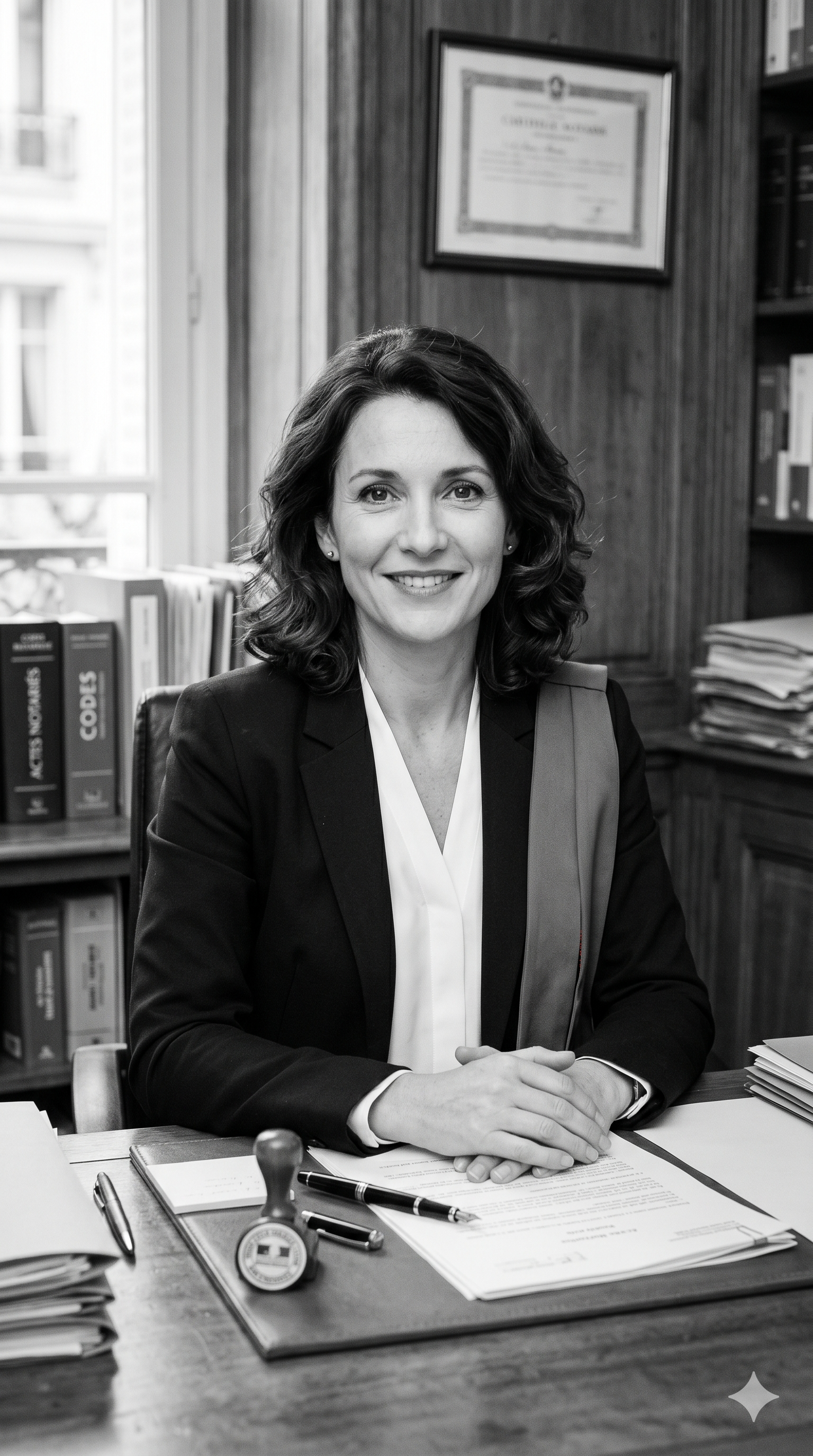 Hélène Maréchal, notaire associée à Lyon, dans son étude